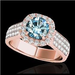 1.70 ctw SI/I Fancy Intense Yellow Diamond Ring 10K Rose Gold