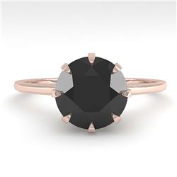 1.0 ctw VS Black Diamond Solitaire Ring 14K Yellow Gold