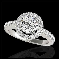 2.07 ctw VS/SI Diamond Solitaire Art Deco 3 Stone Ring 18K White Gold