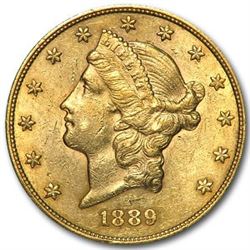 1889-S $20 Liberty Gold Double Eagle AU
