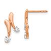 Image 1 : 14k Rose Gold Diamond Earrings - 16 mm