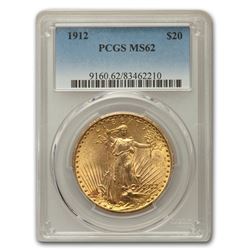 1912 $20 Saint-Gaudens Gold Double Eagle MS-62 PCGS