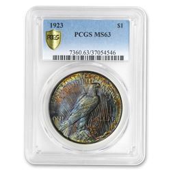 1923 Peace Dollar MS-63 PCGS (Beautifully Toned)