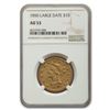 Image 1 : 1850 $10 Liberty Gold Eagle AU-53 NGC (Large Date)