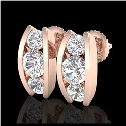 3.50 ctw Morganite & VS/SI Diamond Necklace 14K Rose Gold