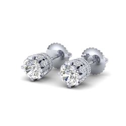 2 ctw Princess VS/SI Diamond Art Deco Earrings 14K White Gold