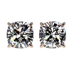 5.56 ctw Amethyst & Diamond Halo Earrings 10K Rose Gold