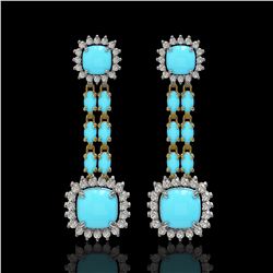 2.25 ctw Sky Blue Topaz & Diamond Necklace 14K Rose Gold
