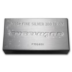100 oz Silver Bar - Engelhard (Struck\, w/Original Plastic)