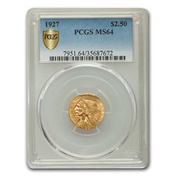 1927 $2.50 Indian Gold Quarter Eagle MS-64 PCGS