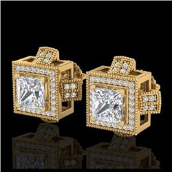 6.09 ctw Tanzanite & Diamond Halo Earrings 10K White Gold
