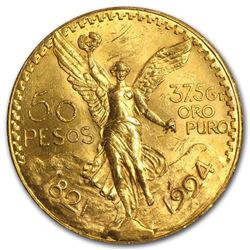 1924 Mexico Gold 50 Pesos BU