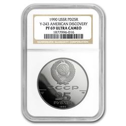 1990 Russia Proof 1 oz Palladium St. Peter Ship PF-69 NGC