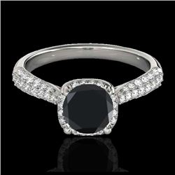 1 ctw Fancy Black Diamond Art Deco Ring 18K White Gold