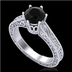 1.45 ctw VS Black Diamond Solitaire Ring 10K White Gold