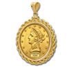 Image 1 : $10 Liberty Gold Eagle Pendant (Rope-ScrewTop Bezel)
