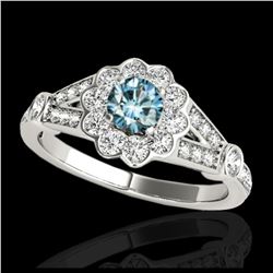 1.70 ctw H-SI/I Diamond Solitaire Halo Ring 10K Rose Gold