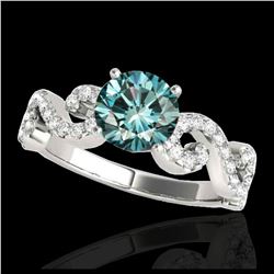 1.50 ctw VS Black Diamond Solitaire Halo Ring 10K White Gold