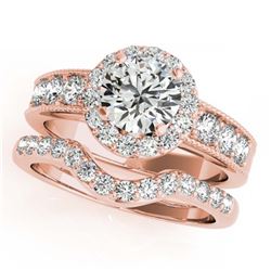 33.25 ctw London Topaz & Diamond Halo Necklace 10K Rose Gold