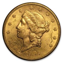 1906-S $20 Liberty Gold Double Eagle AU