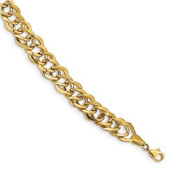 14k Yellow Gold Fancy Link Bracelet - 7.5 in.