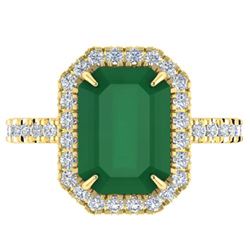 2.50 ctw Emerald & VS/SI Diamond Necklace 14K Yellow Gold