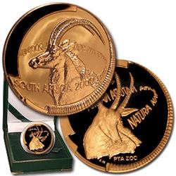 2000 South Africa 1 oz Proof Gold Natura Sable Antelope