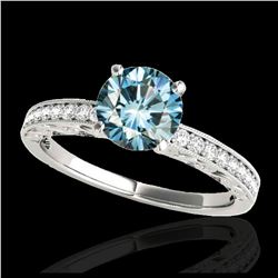 1.50 ctw SI/I Fancy Intense Yellow Diamond Ring 10K Rose Gold