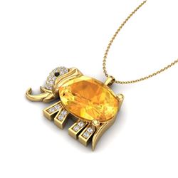 2.50 ctw Sky Blue Topaz, Black & Diamond Necklace 14K Yellow Gold