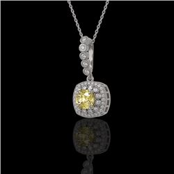 1.15 ctw VS/SI Diamond Solitaire Art Deco Necklace 18K Yellow Gold