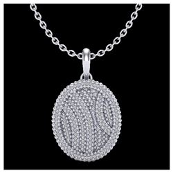 1.36 ctw Fancy Intense Blue Diamond Art Deco Necklace 18K White Gold