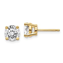 14k Yellow Gold 2ct Cert Lab Grown Diamond 4-Prong Earring
