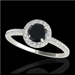 0.40 ctw Intense Blue Diamond Art Deco Ring 18K Rose Gold