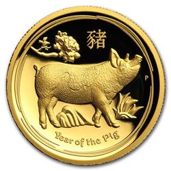 2019 Australia 1 oz Gold Lunar Pig Proof (HR\, Box & COA)