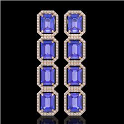 40 ctw Tanzanite Eternity Tennis Necklace 14K Yellow Gold