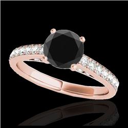 1 ctw Fancy Black Diamond Art Deco Ring 18K Yellow Gold