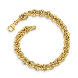 14k Yellow Gold Polished 6.5 mm Rolo Link Bracelet - 7.75 in.