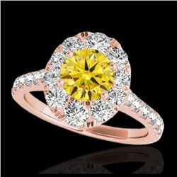 2.5 ctw H-SI/I Diamond Solitaire Halo Ring 10K Yellow Gold
