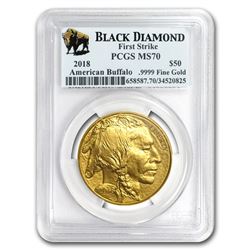 2018 1 oz Gold Buffalo MS-70 PCGS (FS\, Black Diamond)