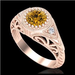 2 ctw SI/I Fancy Intense Yellow Diamond Halo Ring 10K White Gold