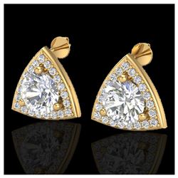 7 ctw Emerald & VS/SI Diamond Heart Earrings 18K Yellow Gold