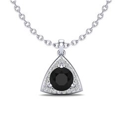 2.25 ctw Garnet & VS/SI Diamond Necklace 18K White Gold