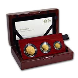 2018 Great Britain 3-Coin Gold Britannia Proof Set