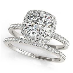 2.75 ctw Emerald & Diamond Ring 18K White Gold
