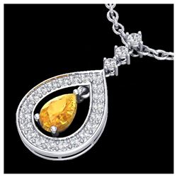 1.07 ctw Intense Fancy Yellow Diamond Art Deco Earrings 18K Rose Gold