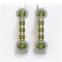 15.47 ctw Citrine & VS/SI Diamond Tennis Earrings 10K White Gold