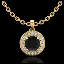 1.25 ctw SI Blue Diamond Solitaire Ring 10K White & Yellow Gold
