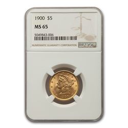 1900 $5 Liberty Gold Half Eagle MS-65 NGC