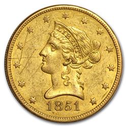 1851-O $10 Liberty Gold Eagle XF Details
