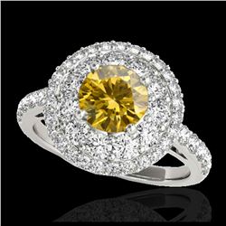 2.50 ctw Garnet And VS/SI Diamond Ring 14K Rose Gold